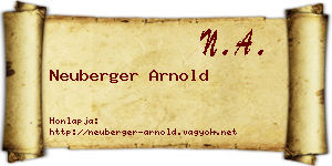 Neuberger Arnold névjegykártya